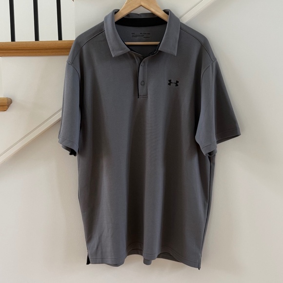 Under Armour Polo Shirt Adult XXL Gray Loose Golfing Outdoors Casual Mens - Picture 1 of 6